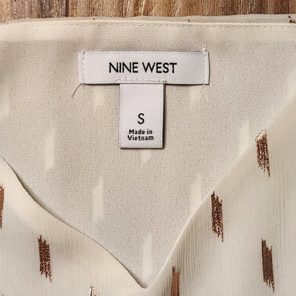 Nine West Ivory w/ Rose Gold Details Tank Top Size Small - Picture 3 of 6